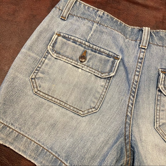 Faded Light Wash Denim Jean Shorts - Picture 7 of 8